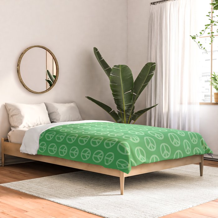 Peace Symbols - Green Comforter Gallery Image 2