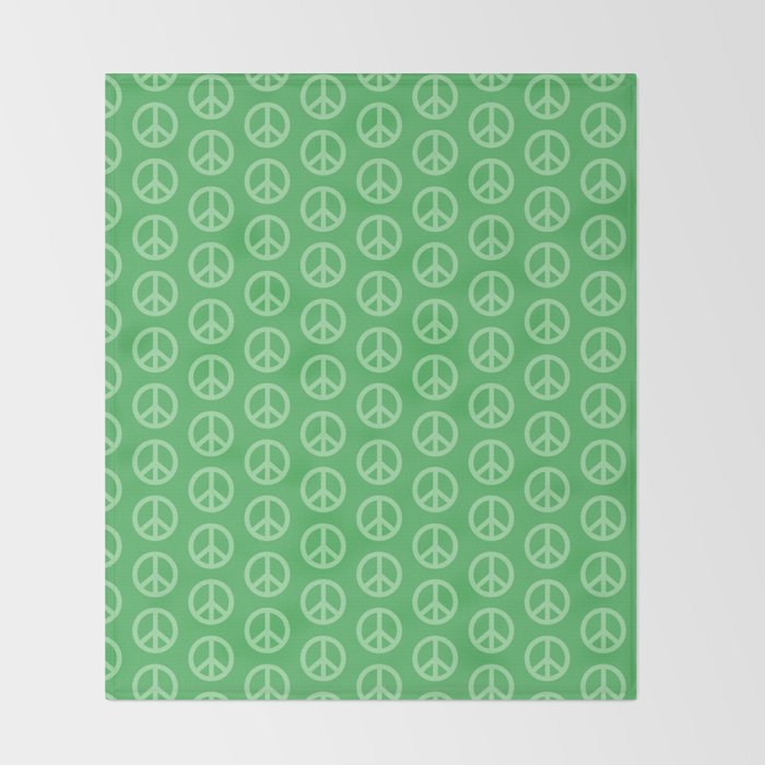 Peace Symbols - Green Throw Blanket Gallery Image 2