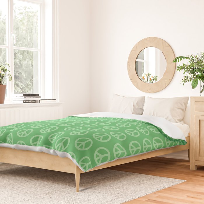 Peace Symbols - Green Duvet Cover Gallery Image 2