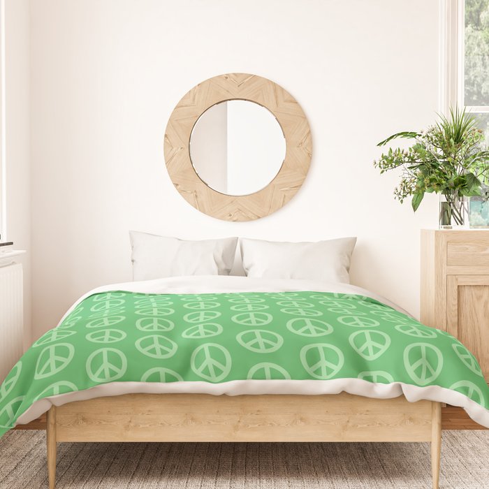 Peace Symbols - Green Duvet Cover Gallery Image 3