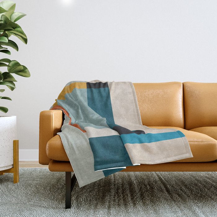 Geometric Minimalist Modern Artwork II Throw Blanket Gallery Image 1
