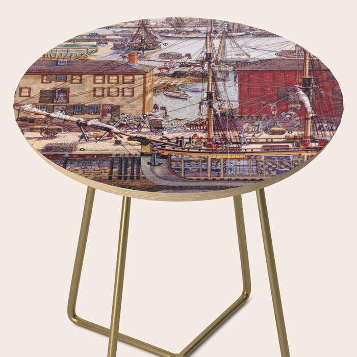 Salem Massachusetts Wharves Diagram Side Table Gallery Image 2