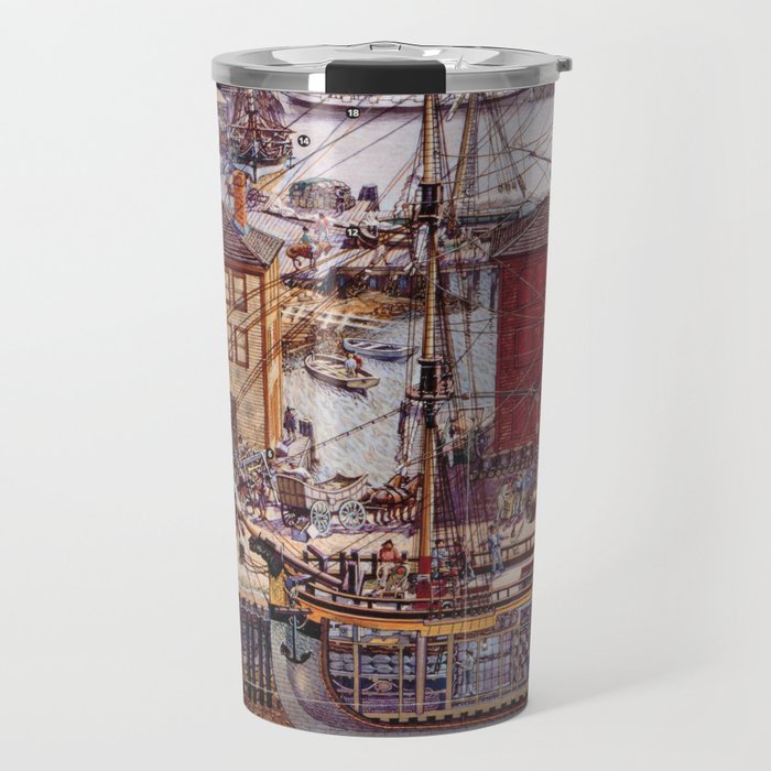Salem Massachusetts Wharves Diagram Travel Mug Gallery Image 1