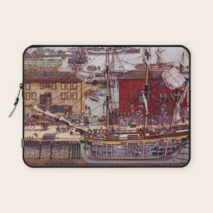 Salem Massachusetts Wharves Diagram Laptop Sleeve Gallery Image 1