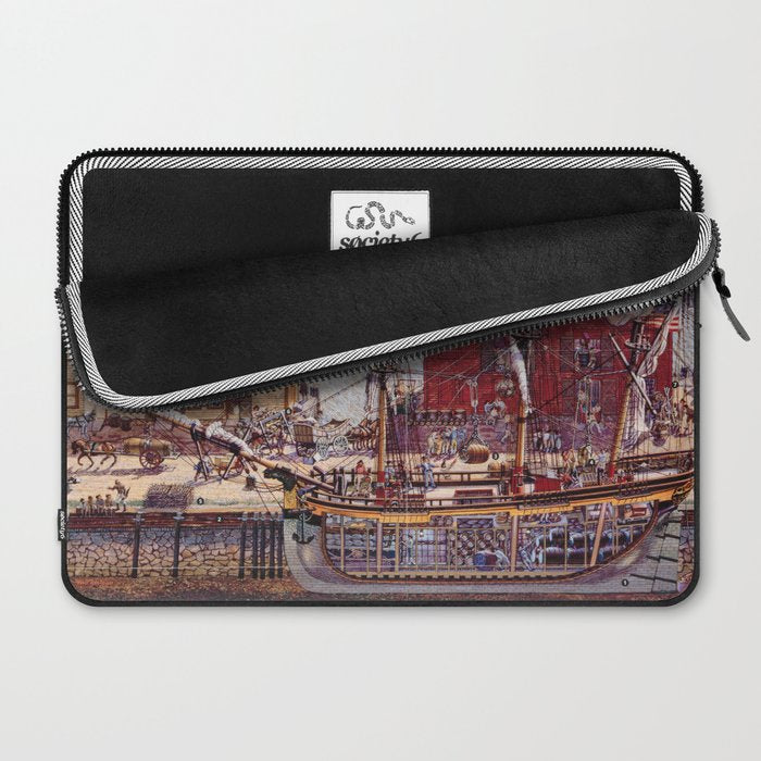 Salem Massachusetts Wharves Diagram Laptop Sleeve Gallery Image 2
