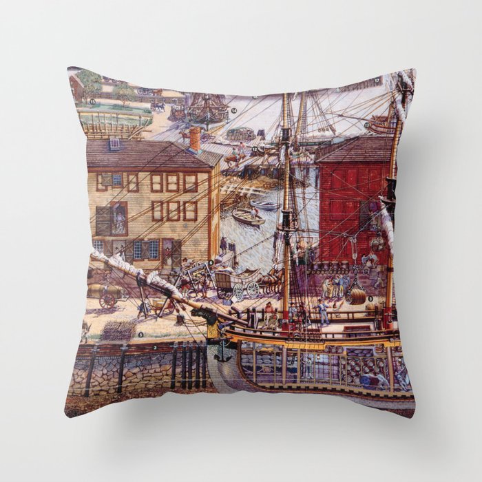 Salem Massachusetts Wharves Diagram Throw Pillow Gallery Image 6