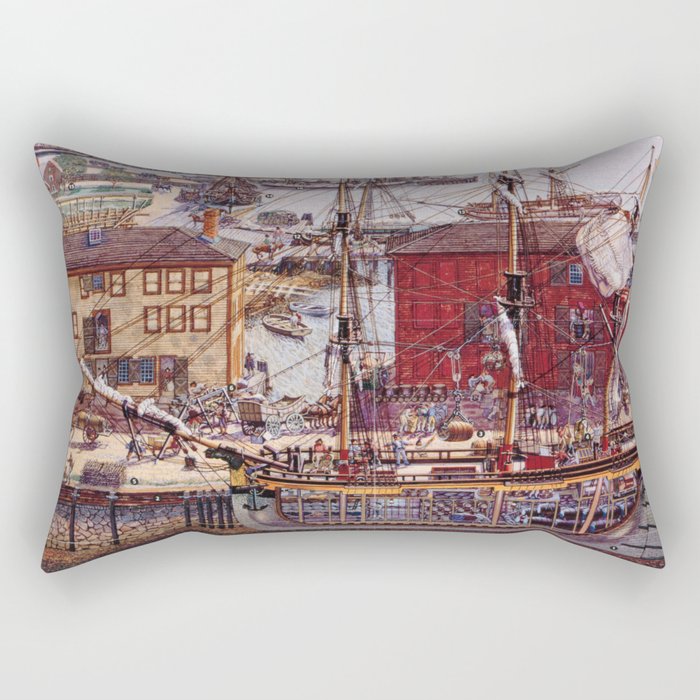 Salem Massachusetts Wharves Diagram Rectangular Pillow Gallery Image 1