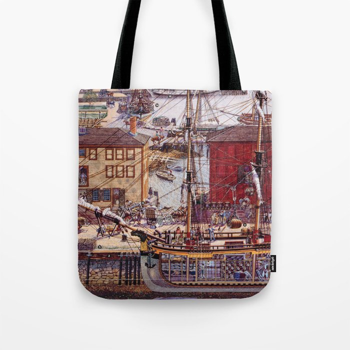 Salem Massachusetts Wharves Diagram Tote Bag Gallery Image 1