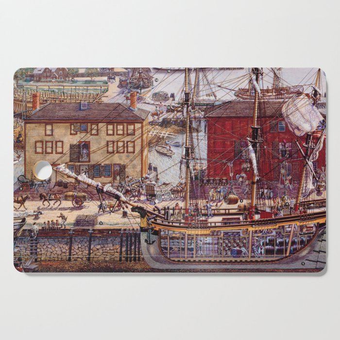 Salem Massachusetts Wharves Diagram Cutting Board Gallery Image 1