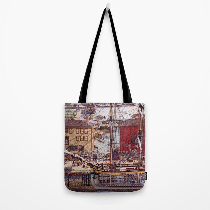 Salem Massachusetts Wharves Diagram Tote Bag Gallery Image 2