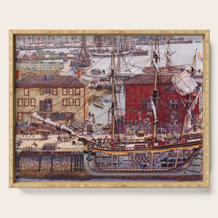 Salem Massachusetts Wharves Diagram Serving Tray Gallery Image 1