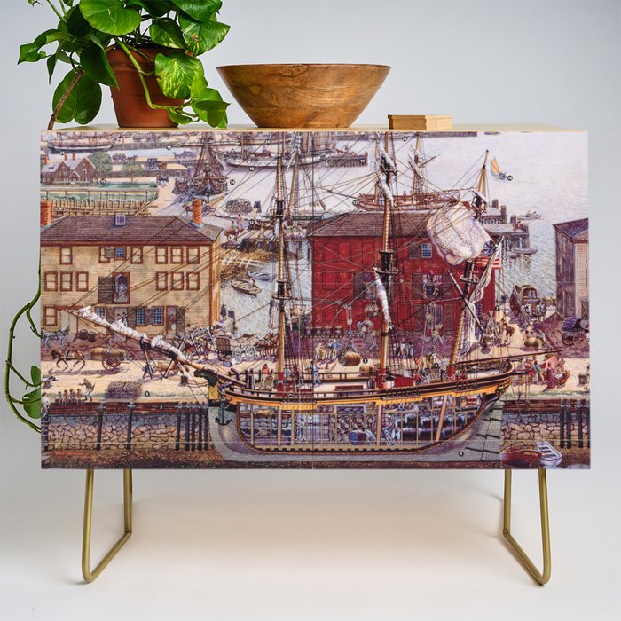 Salem Massachusetts Wharves Diagram Credenza Gallery Image 1