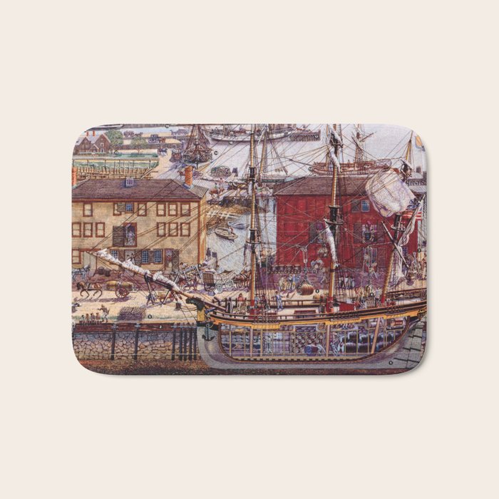 Salem Massachusetts Wharves Diagram Bath Mat Gallery Image 1