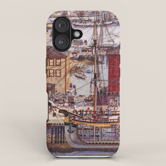 Salem Massachusetts Wharves Diagram iPhone Case Gallery Image 1