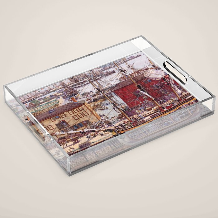Salem Massachusetts Wharves Diagram Acrylic Tray Gallery Image 1