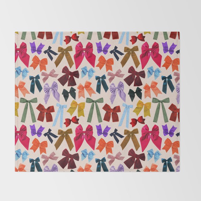 Bow Collage Print Throw Blanket Gallery Image 2