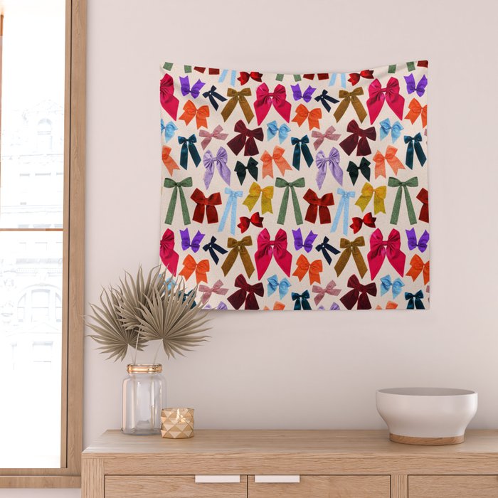 Bow Collage Print Wall Tapestry Gallery Image 2