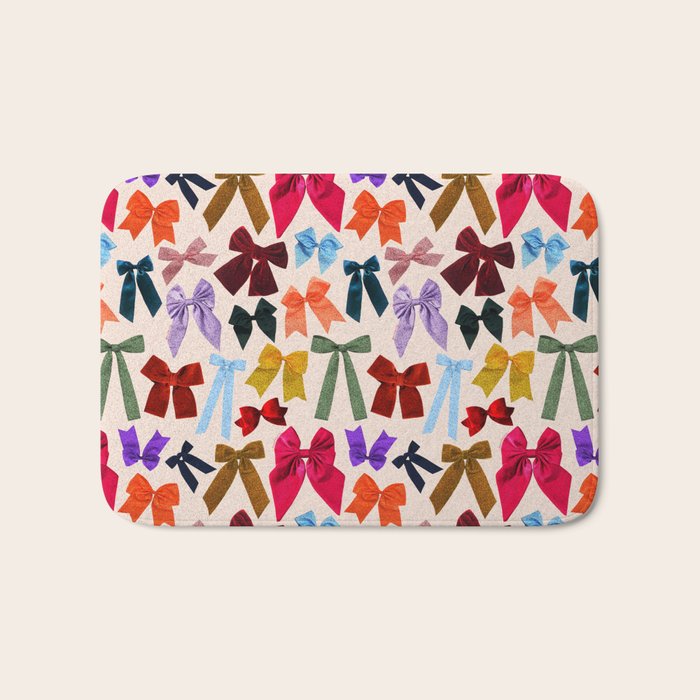 Bow Collage Print Bath Mat Gallery Image 1