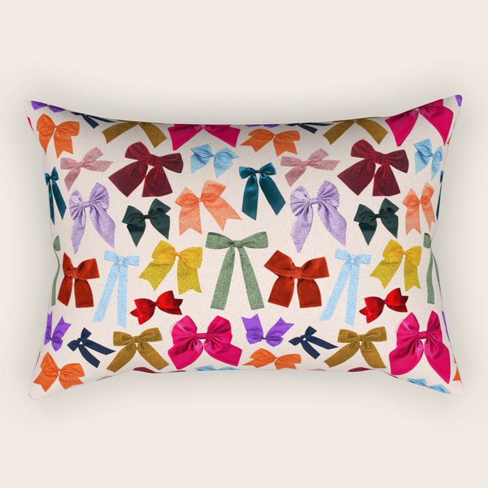 Bow Collage Print Rectangular Pillow Gallery Image 1