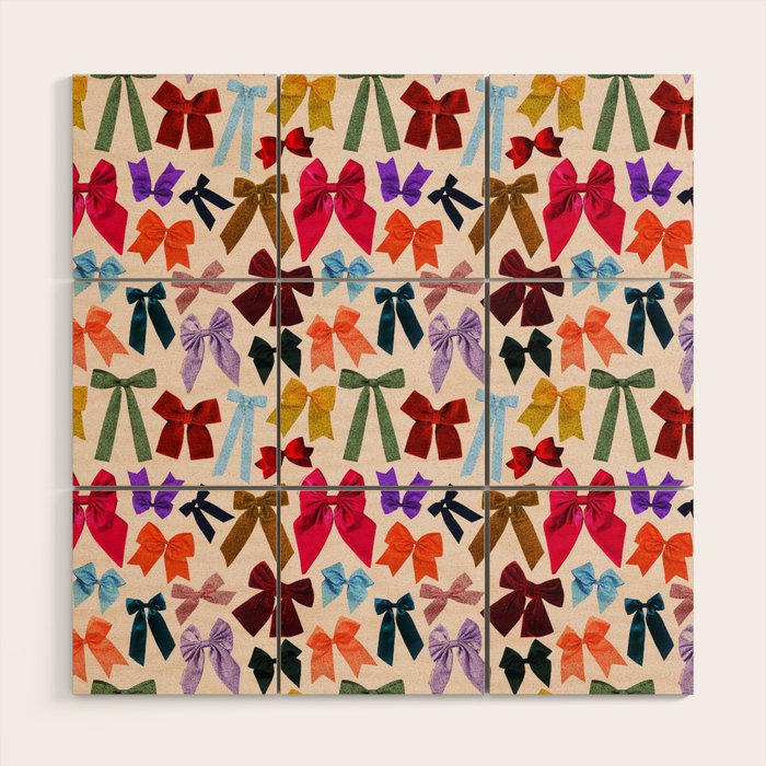 Bow Collage Print Wood Wall Art Gallery Image 1