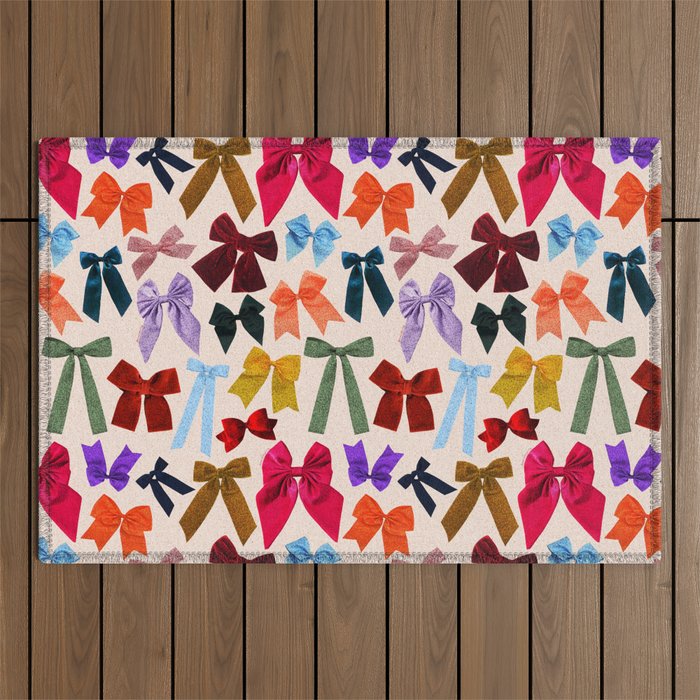Bow Collage Print Outdoor Rug Gallery Image 1