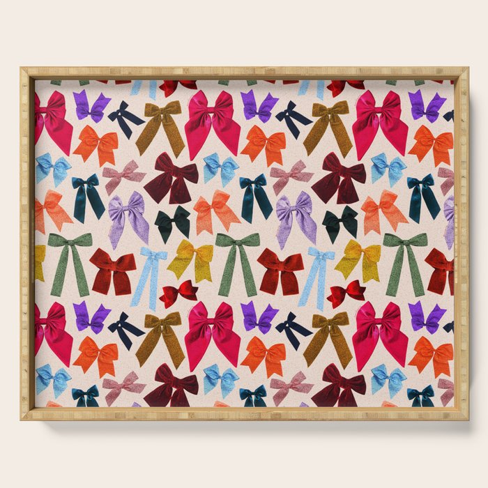 Bow Collage Print Serving Tray Gallery Image 1