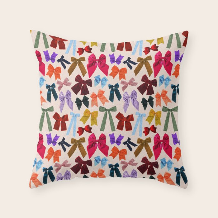 Bow Collage Print Throw Pillow Gallery Image 6