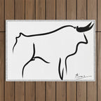 Picasso - Bull 1952 Artwork, Animals Line Sketch, Prints, Posters, Bags, Tshirts, Men, Women, Kids Outdoor Rug Gallery Image 1