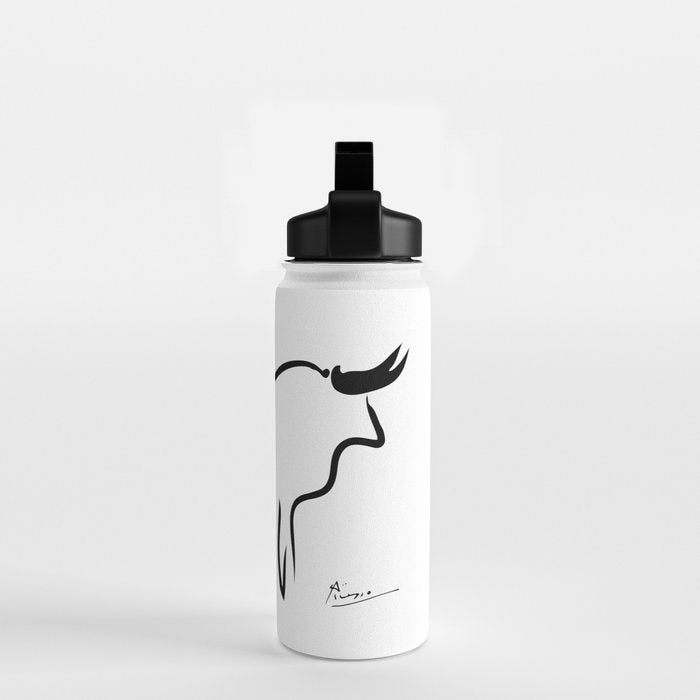 Picasso - Bull 1952 Artwork, Animals Line Sketch, Prints, Posters, Bags, Tshirts, Men, Women, Kids Water Bottle Gallery Image 2