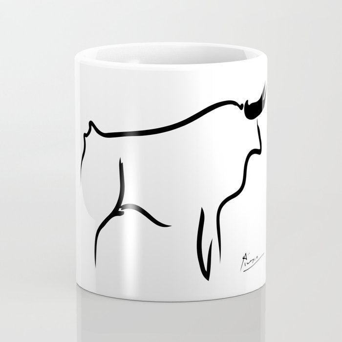Picasso - Bull 1952 Artwork, Animals Line Sketch, Prints, Posters, Bags, Tshirts, Men, Women, Kids Coffee Mug Gallery Image 4