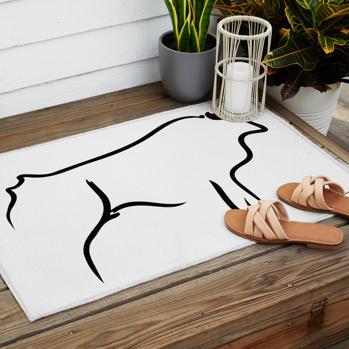 Picasso - Bull 1952 Artwork, Animals Line Sketch, Prints, Posters, Bags, Tshirts, Men, Women, Kids Outdoor Rug Gallery Image 2