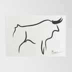 Picasso - Bull 1952 Artwork, Animals Line Sketch, Prints, Posters, Bags, Tshirts, Men, Women, Kids Rug Gallery Image 2