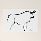 Picasso - Bull 1952 Artwork, Animals Line Sketch, Prints, Posters, Bags, Tshirts, Men, Women, Kids Welcome Mat Gallery Image 1
