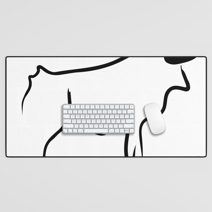 Picasso - Bull 1952 Artwork, Animals Line Sketch, Prints, Posters, Bags, Tshirts, Men, Women, Kids Desk Mat Gallery Image 1