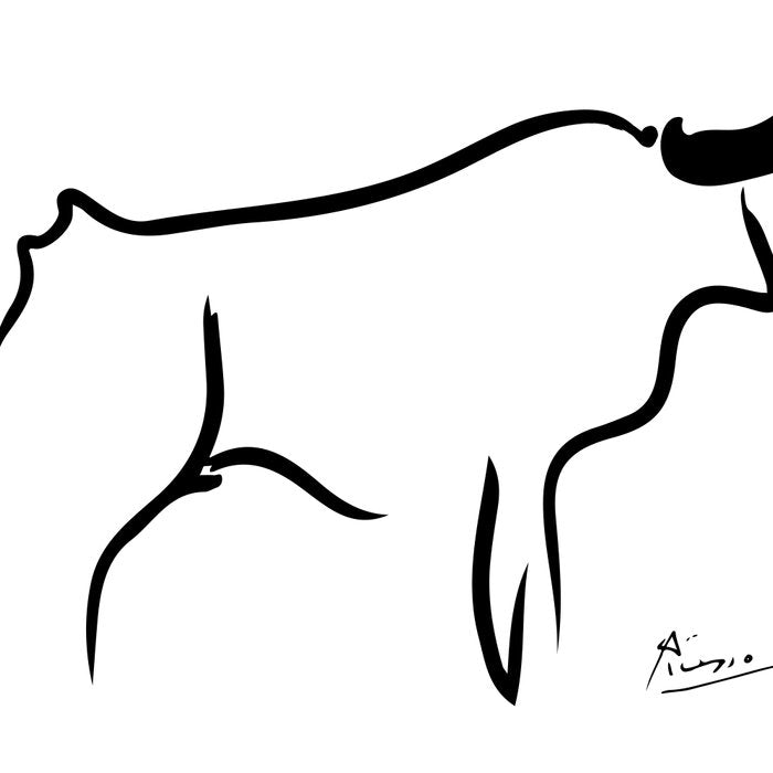 Picasso - Bull 1952 Artwork, Animals Line Sketch, Prints, Posters, Bags, Tshirts, Men, Women, Kids Coffee Mug Gallery Image 2
