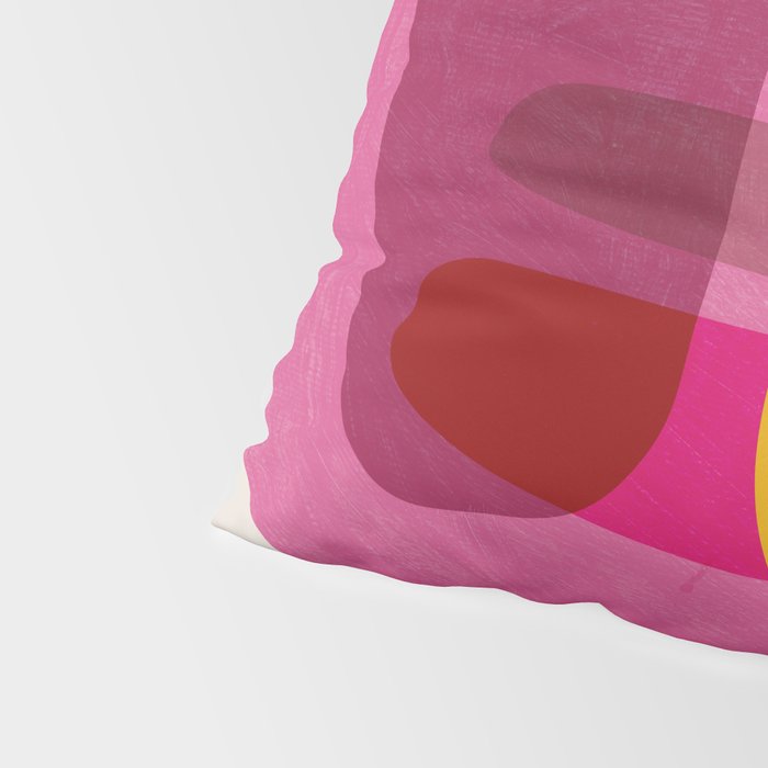 Abstract Colorful Shapes Pink Yellow Pillow Sham Gallery Image 4