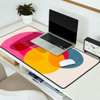 Abstract Colorful Shapes Pink Yellow Desk Mat Gallery Image 2