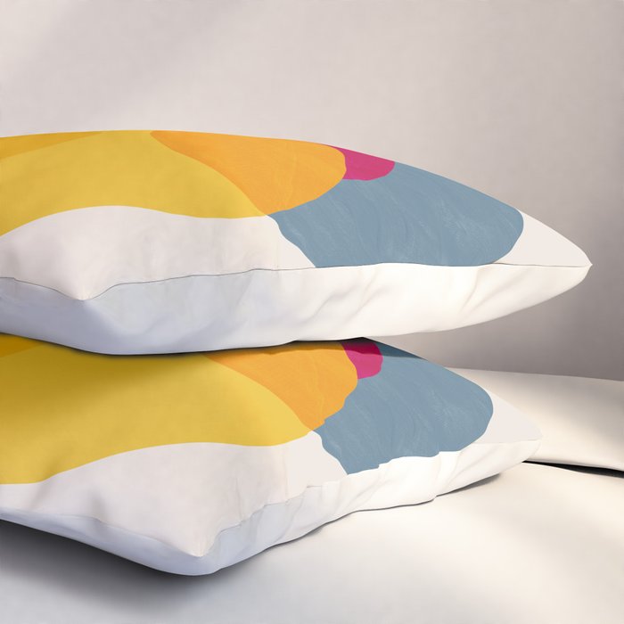 Abstract Colorful Shapes Pink Yellow Pillow Sham Gallery Image 3