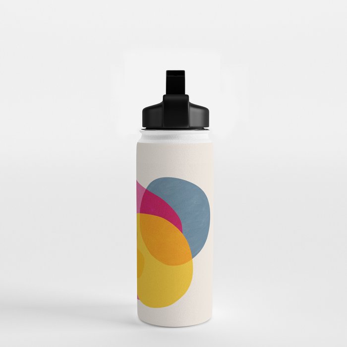 Abstract Colorful Shapes Pink Yellow Water Bottle Gallery Image 2