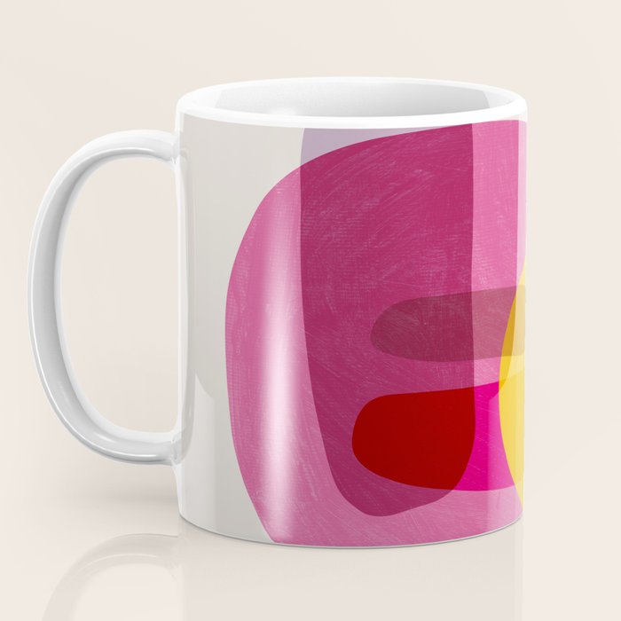 Abstract Colorful Shapes Pink Yellow Coffee Mug Gallery Image 3