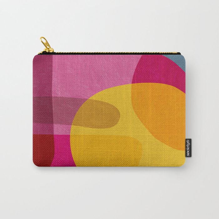 Abstract Colorful Shapes Pink Yellow Carry All Pouch Gallery Image 1