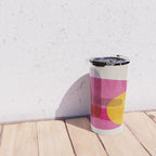 Abstract Colorful Shapes Pink Yellow Travel Mug Gallery Image 4