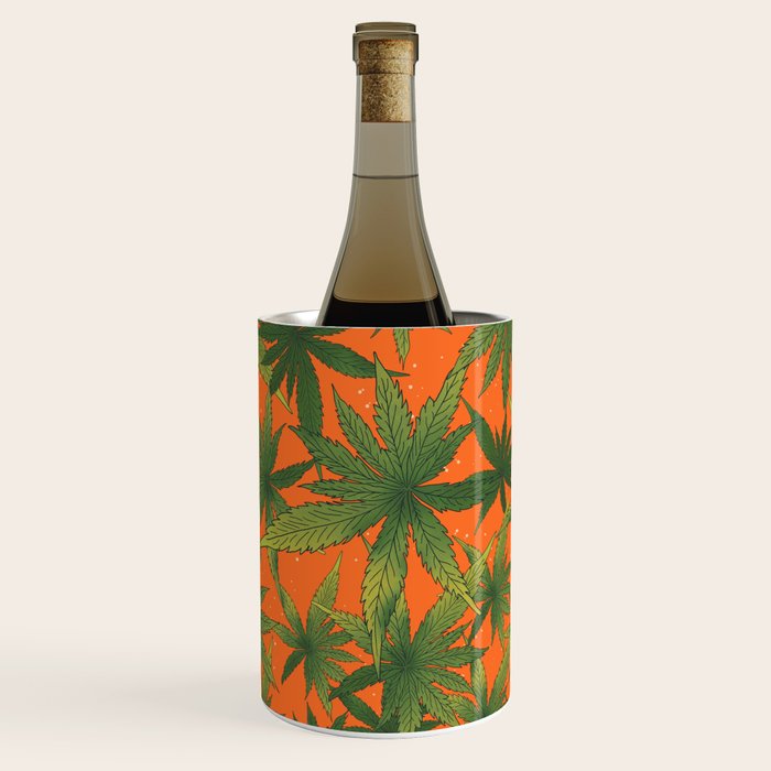 Cannabis Leaves Garden Wine Chiller Gallery Image 1