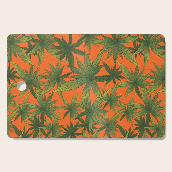 Cannabis Leaves Garden Cutting Board Gallery Image 1
