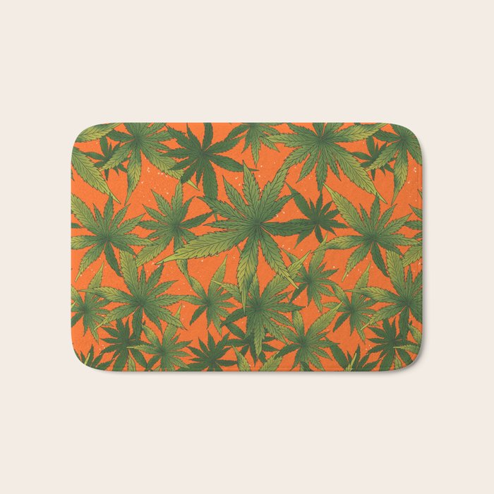 Cannabis Leaves Garden Bath Mat Gallery Image 1