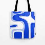 Copacetic Retro Abstract Royal Blue Light Blue White Tote Bag Gallery Image 1