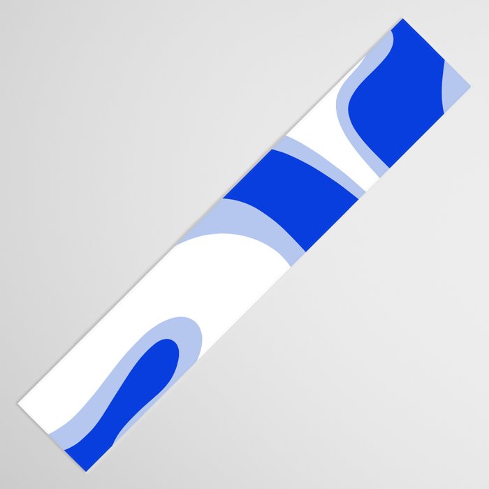 Copacetic Retro Abstract Royal Blue Light Blue White Table Runner Gallery Image 3