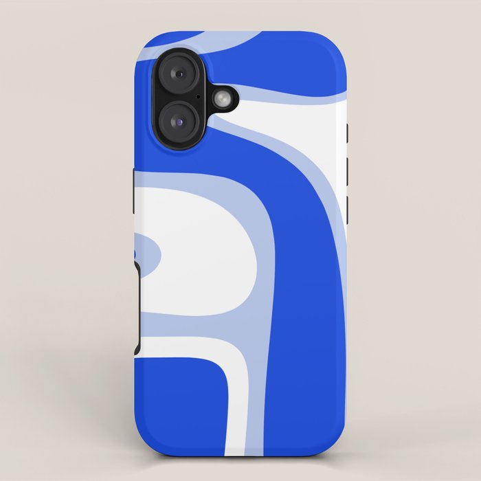 Copacetic Retro Abstract Royal Blue Light Blue White iPhone Case Gallery Image 1