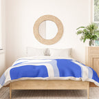 Copacetic Retro Abstract Royal Blue Light Blue White Duvet Cover Gallery Image 3