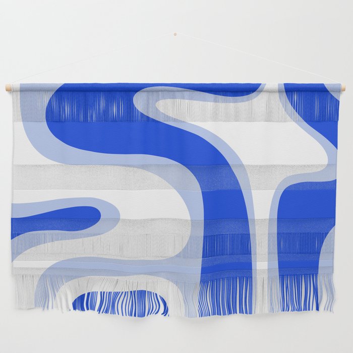 Copacetic Retro Abstract Royal Blue Light Blue White Wall Hanging Gallery Image 1